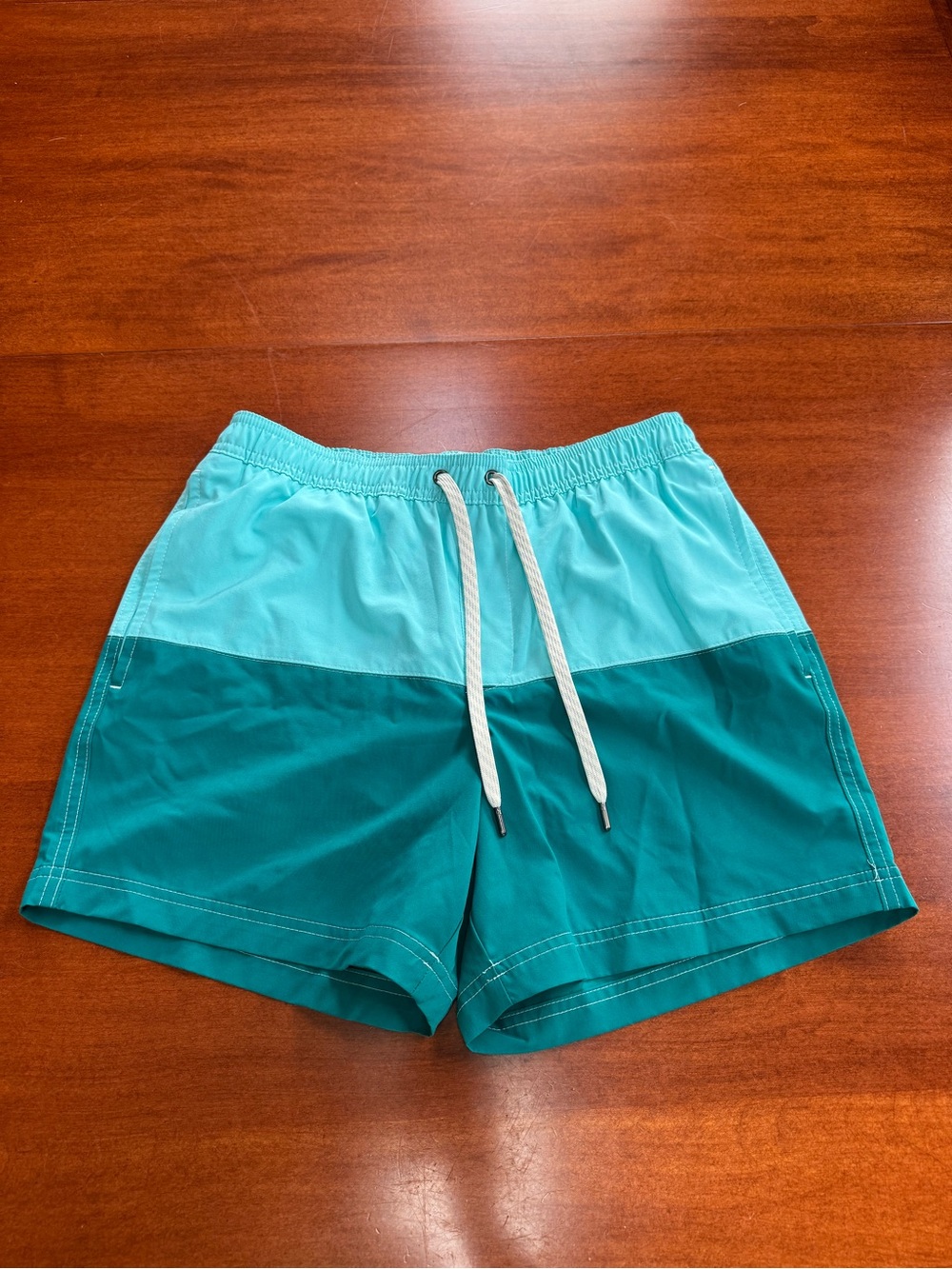 Sonoma Men’s Small Aqua Teal Colorblock Swim Trunks Board Shorts
